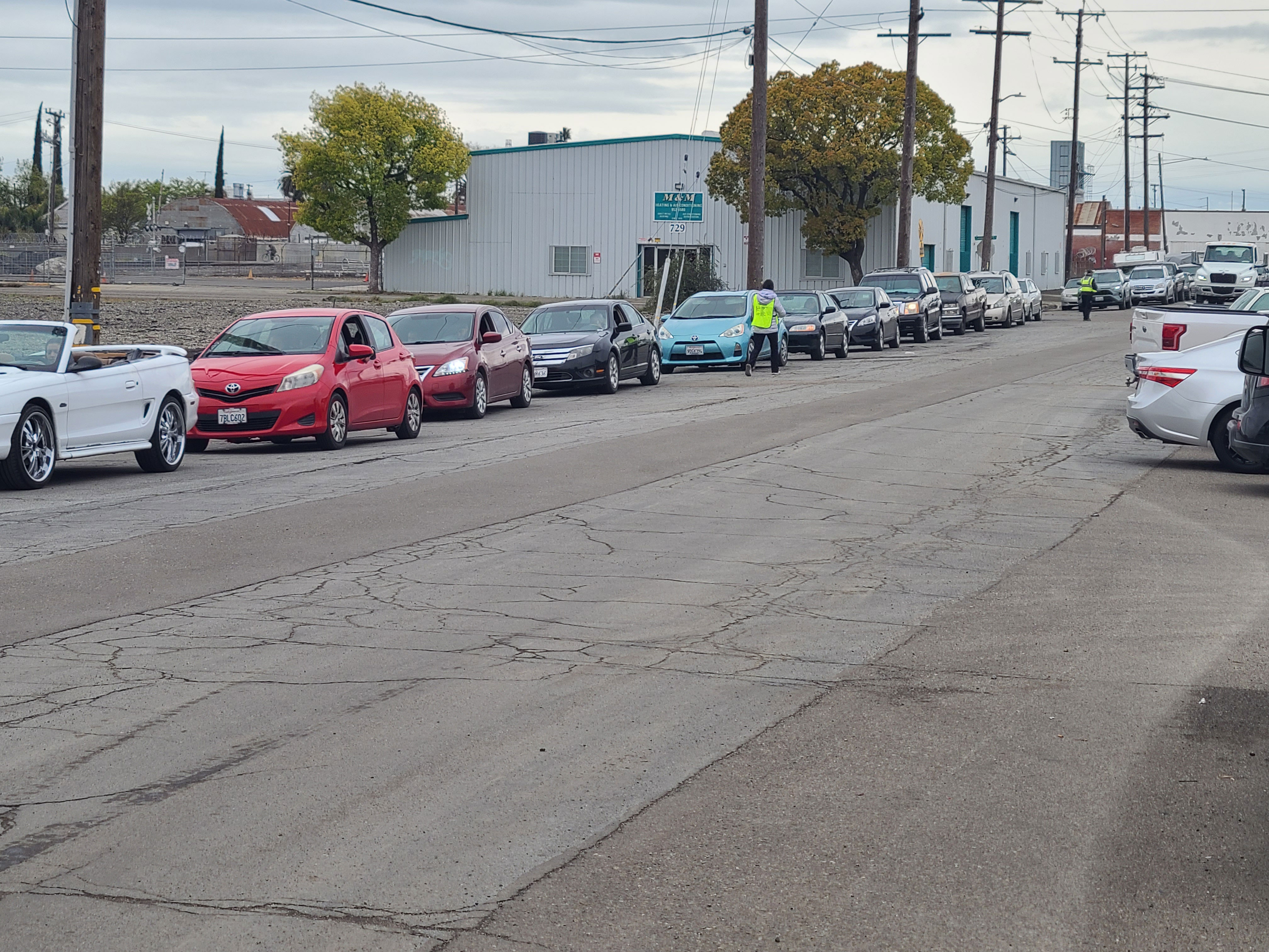 The line for the Food Pantry